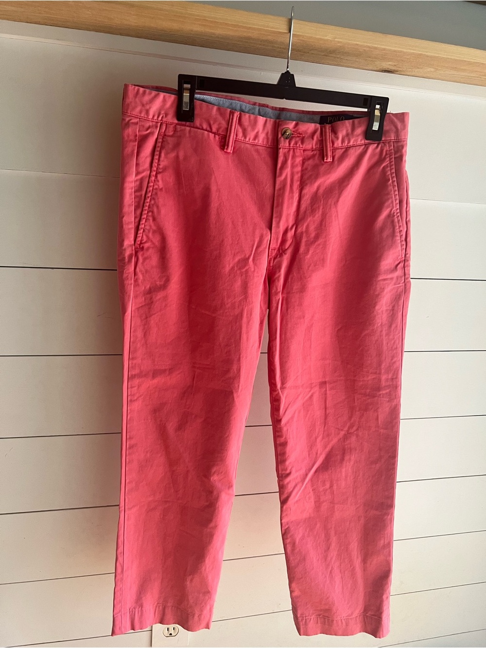 Polo by Ralph Lauren Men’s Salmon Pink Straight Fit Cotton Chinos 32/26